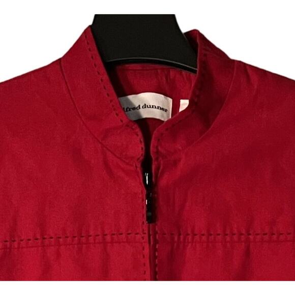 Alfred Dunner Womens Long Sleeve Top Size 12 Red Zip Front Cardigan Style Jacket - Picture 3 of 5